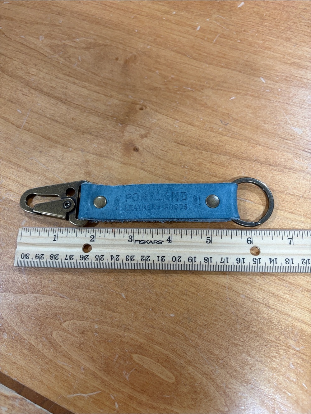 Portland Leather Goods Long Keychain-Teal Blue